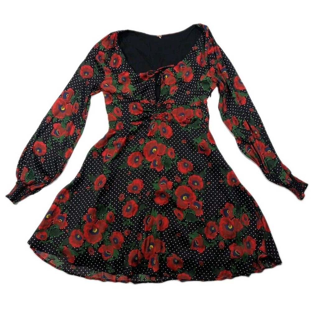 Free People Dress Poppies And Polka Dots